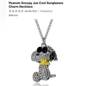 Snoopy Joe Cool Sunglasses Crystal Charm Necklace NWT